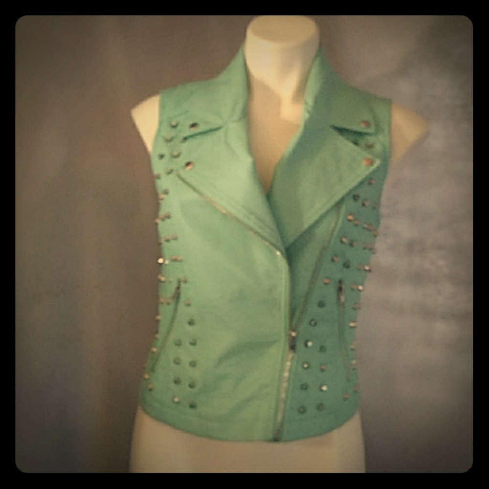 Turquoise studded vest
